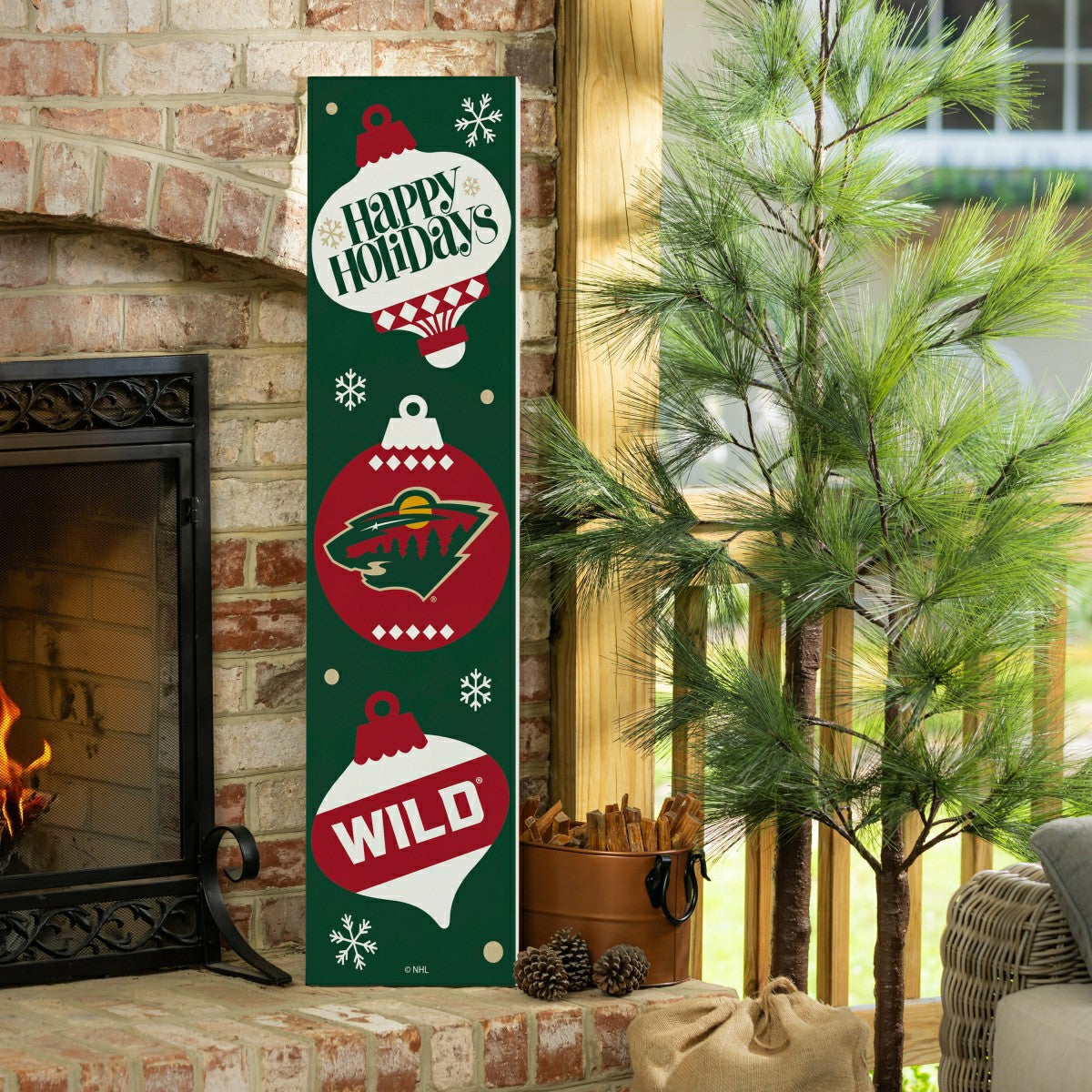 Minnesota Wild 47" Double Sided Leaner, Christmas - NHL Home