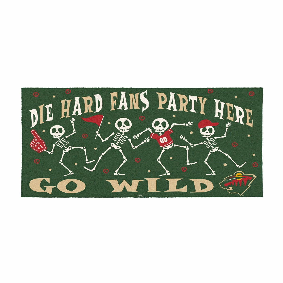 Minnesota Wild Flocked Coir Halloween Sassafras Switch Mat, 22"x10" - NHL