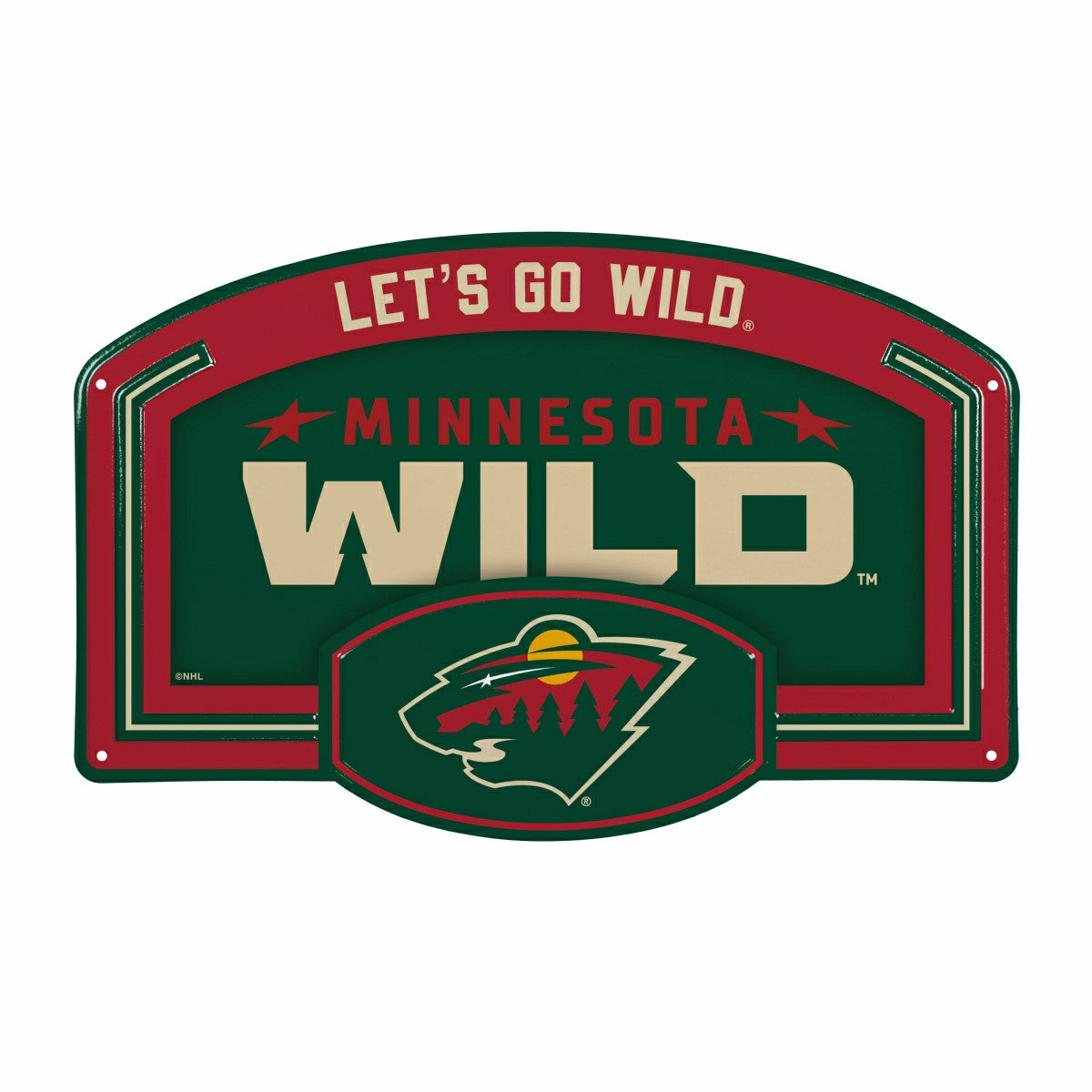Minnesota Wild USA Embossed Steel Wall Sign, 11" x 17" - NHL Home