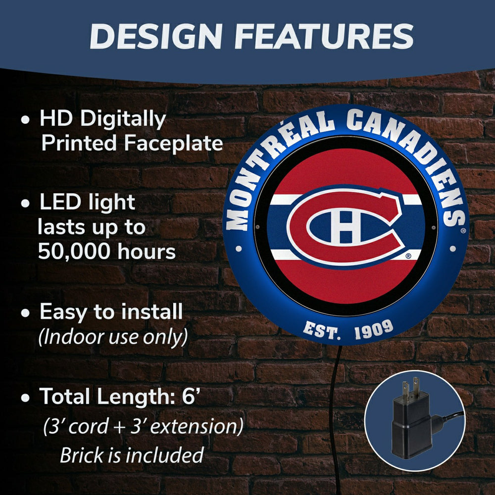 Montreal Canadiens, Metal Lite, Round - NHL