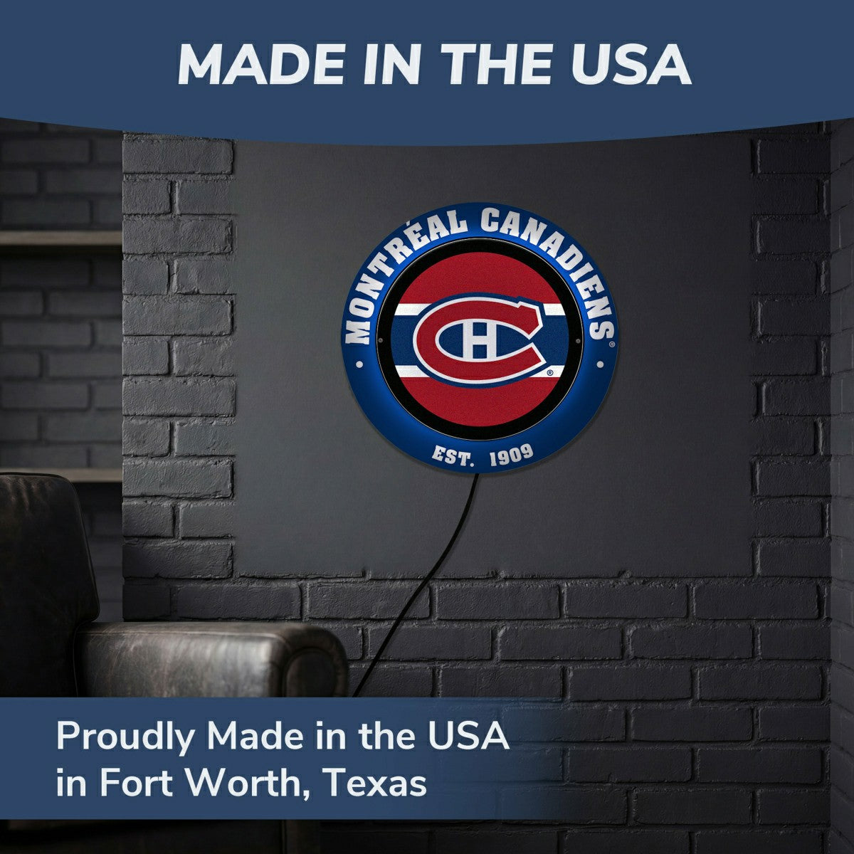 Montreal Canadiens, Metal Lite, Round - NHL