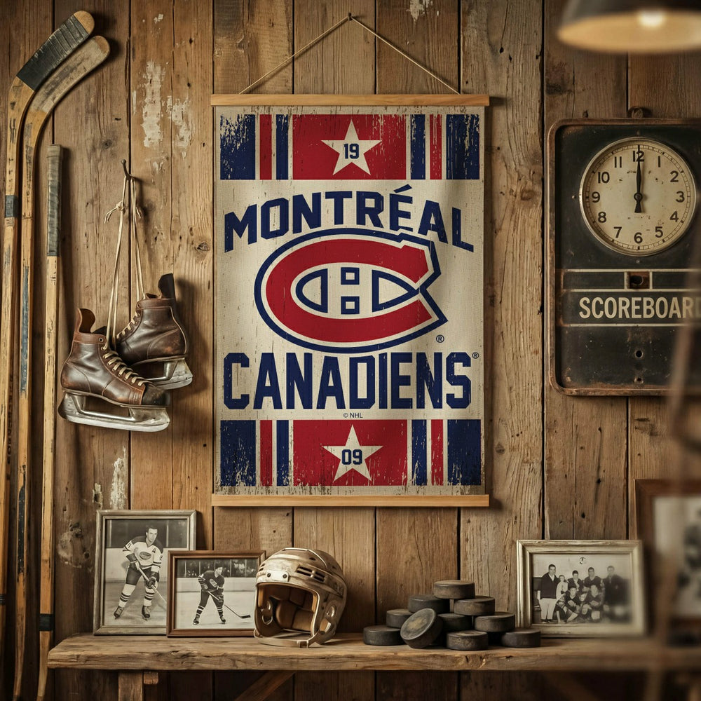 Montreal Canadiens, Canvas Wall Tapestry, Medium, 36x24 - NHL Home