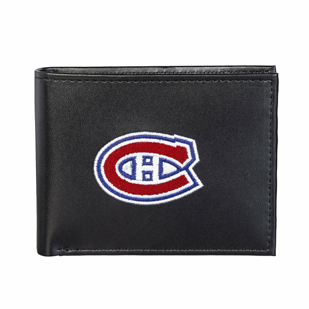 Montreal Canadiens Black Bi-Fold Embroidered Wallet w/ RFID Blocking - NHL Home