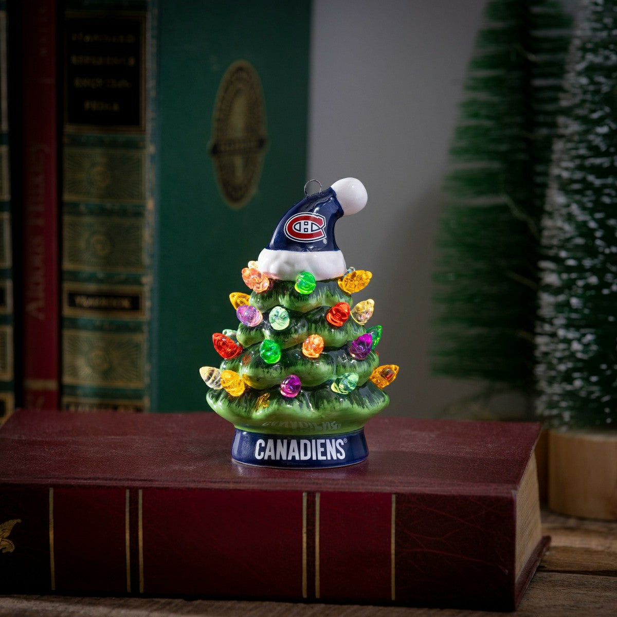 4" Mini LED Tabletop Christmas Tree, Set of 2, Montreal Canadiens - NHL Home
