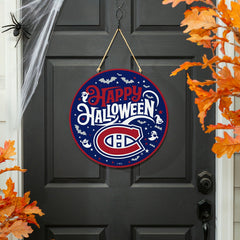 Montreal Canadiens Halloween Round Door Décor with Hanging Rope, 18x18 - NHL Home