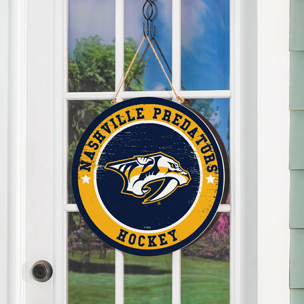 Nashville Predators Round Door Décor with Hanging Rope, 18x18 - NHL Home