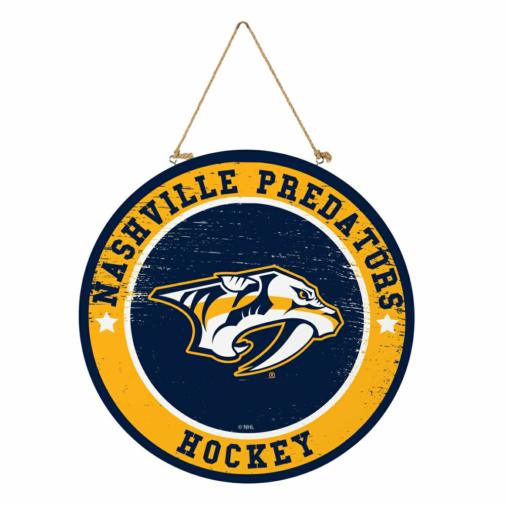 Nashville Predators Round Door Décor with Hanging Rope, 18x18 - NHL Home