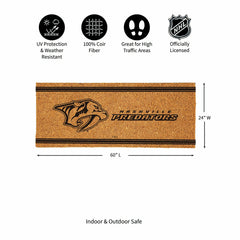 Nashville Predators Extra Large One Color Coir Mat, 60"x24" - NHL