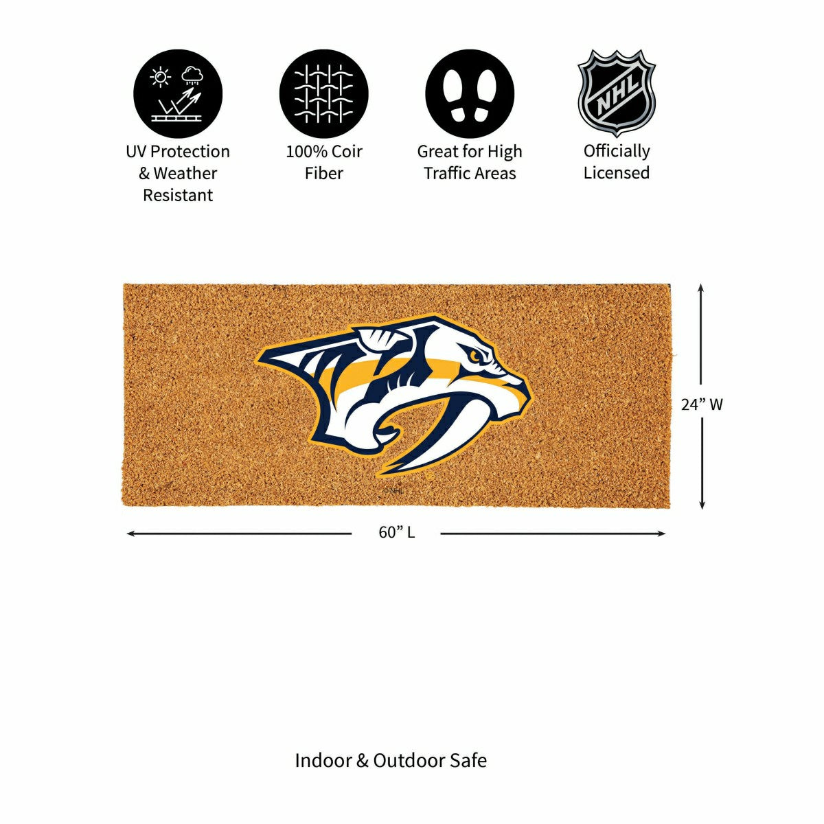 Nashville Predators Extra Large Full Color Coir Mat, 60"x24" - NHL