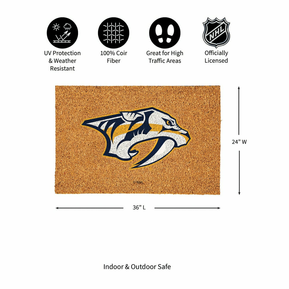 Nashville Predators Large Full Color Coir Mat, 36"x24" - NHL