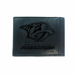 Front Pocket Wallet w/ RFID Blocking, Nashville Predators, Black - NHL Home