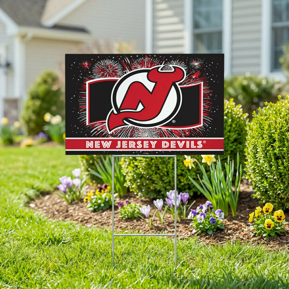 New Jersey Devils Yard Sign, Patriotic - NHL Home