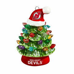 4" Mini LED Tabletop Christmas Tree, Set of 2, New Jersey Devils - NHL Home