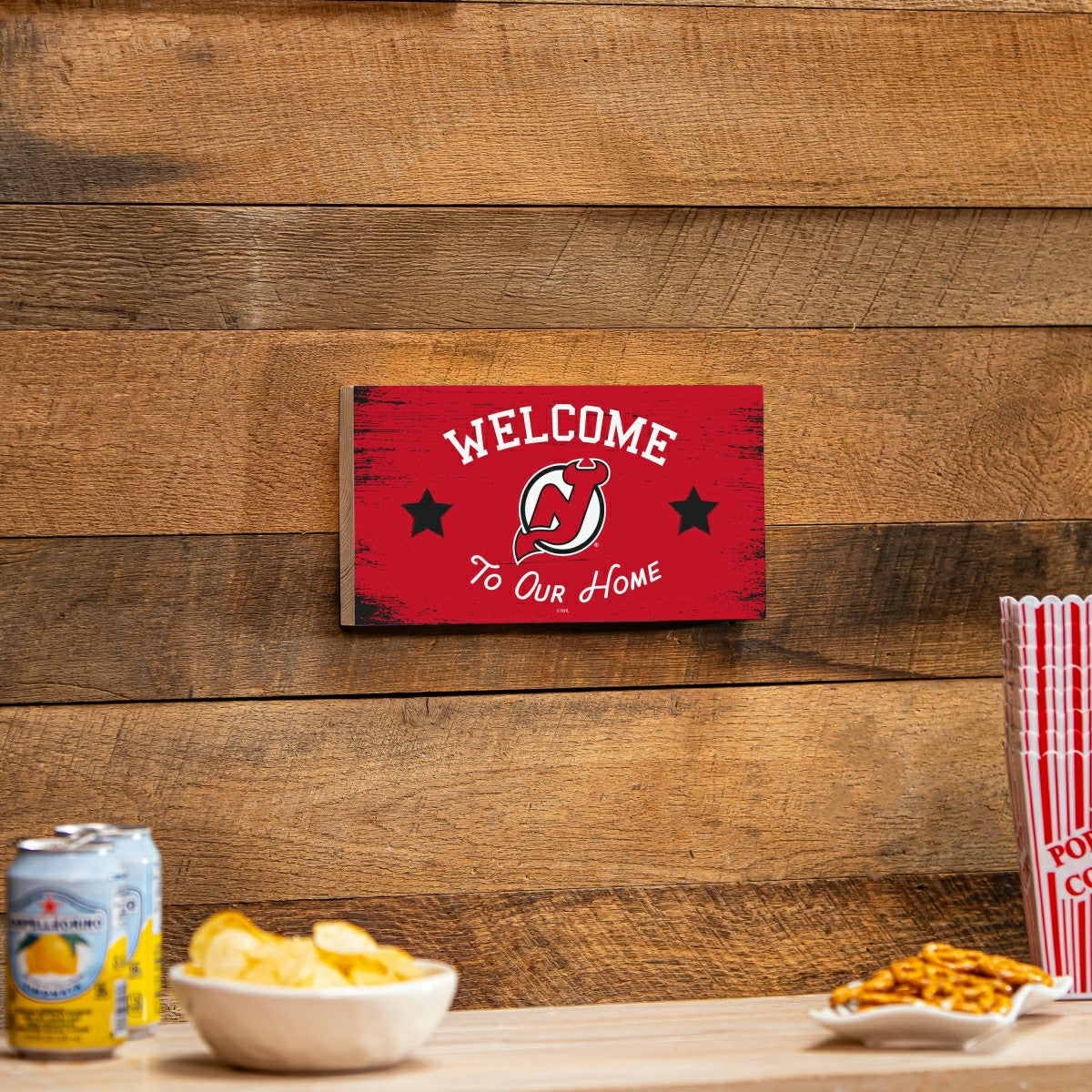 New Jersey Devils Wood Wall Sign, 6x11 - NHL Home