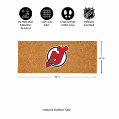 New Jersey Devils Extra Large Full Color Coir Mat, 60"x24" - NHL