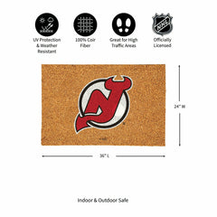 New Jersey Devils Large Full Color Coir Mat, 36"x24" - NHL