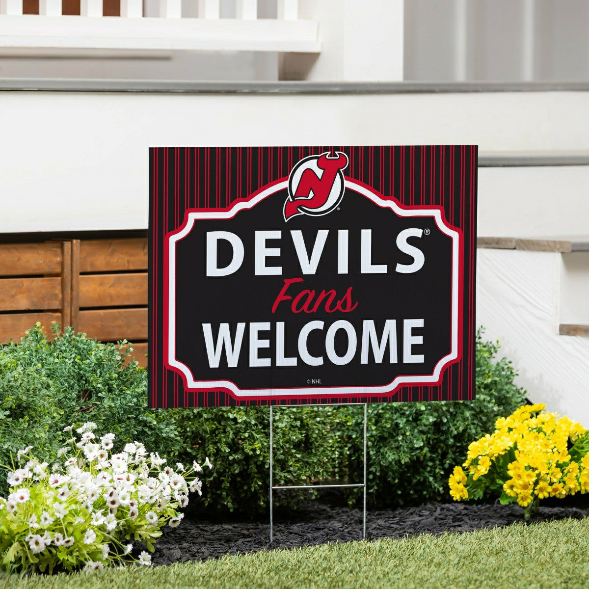 New Jersey Devils Coroplast Yard Sign, "Fans Welcome" - NHL Home