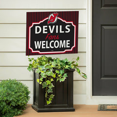New Jersey Devils Coroplast Yard Sign, "Fans Welcome" - NHL Home