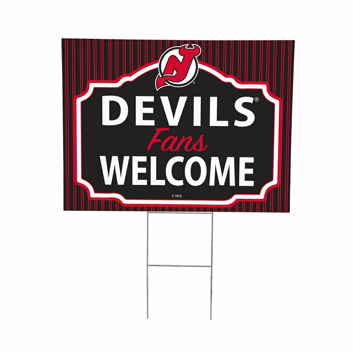 New Jersey Devils Coroplast Yard Sign, "Fans Welcome" - NHL Home