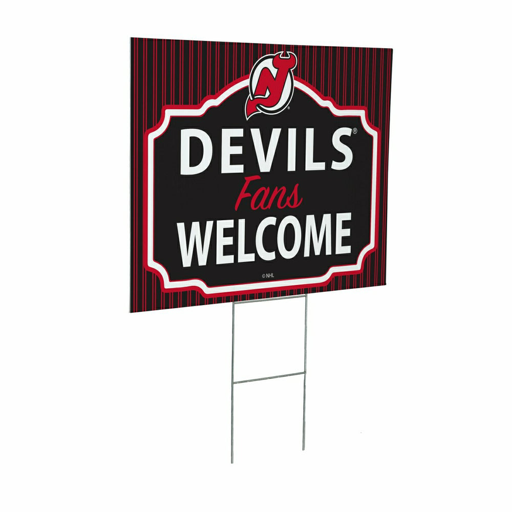 New Jersey Devils Coroplast Yard Sign, "Fans Welcome" - NHL Home