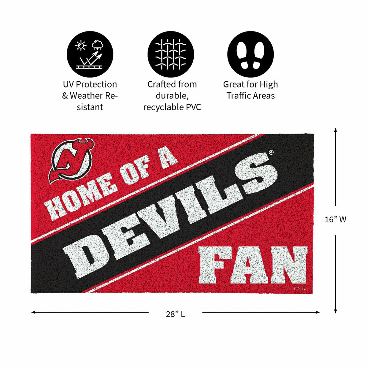 New Jersey Devils, PVC Mat COLOR, Home of a Fan - NHL