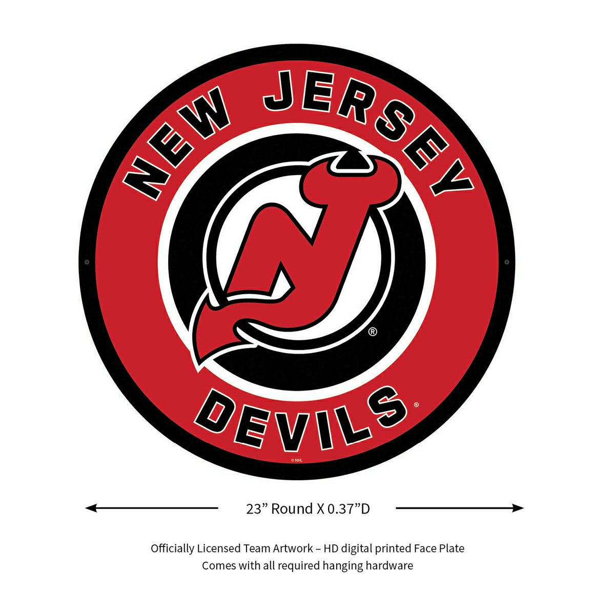 LED Wall Decor, Round, New Jersey Devils - NHL Home