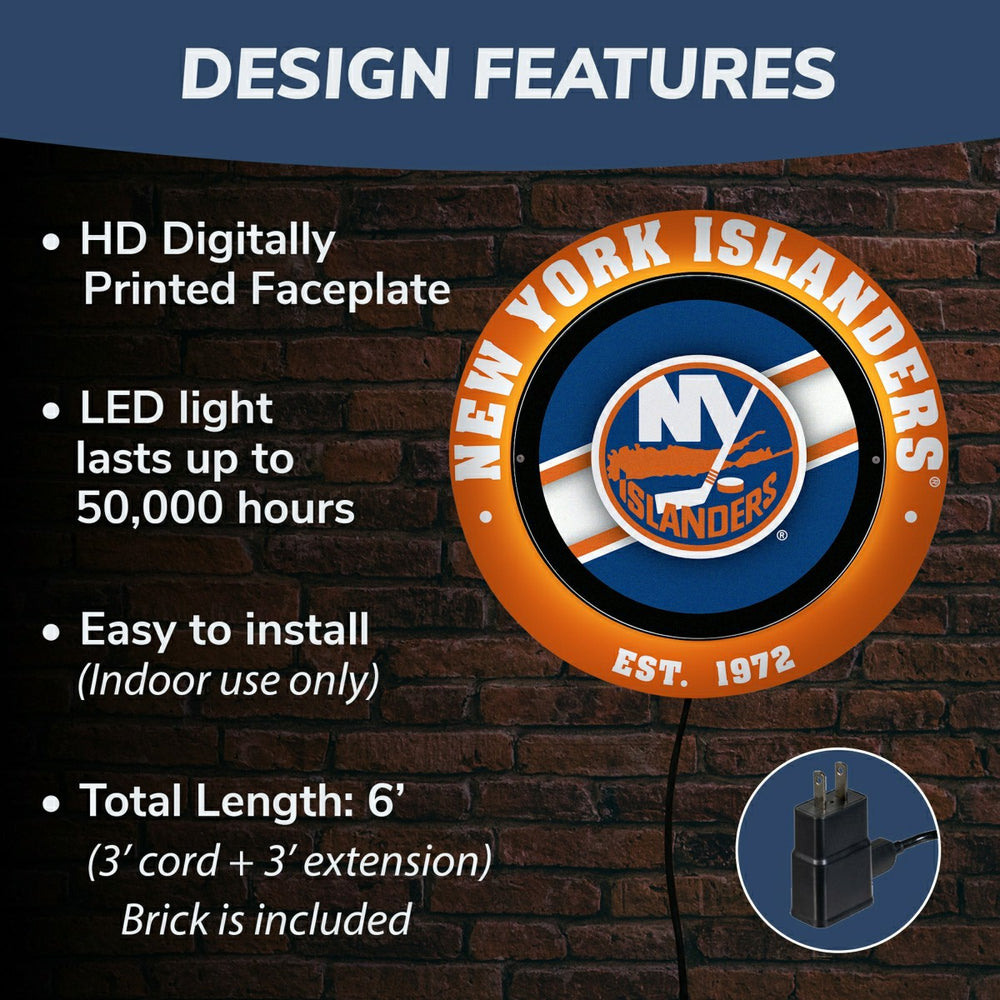 New York Islanders, Metal Lite, Round - NHL