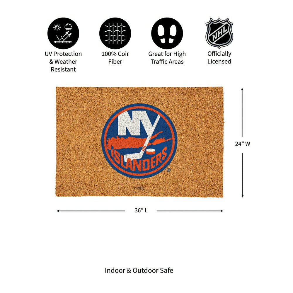 New York Islanders Large Full Color Coir Mat, 36"x24" - NHL