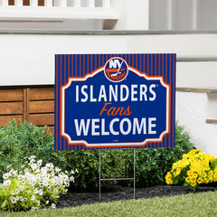 New York Islanders Coroplast Yard Sign, "Fans Welcome" - NHL Home