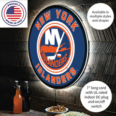 LED Wall Decor, Round, New York Islanders - NHL Home