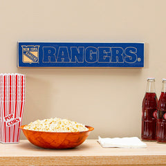 New York Rangers Engraved Wood Sign, 3.5" x 18" - NHL Home