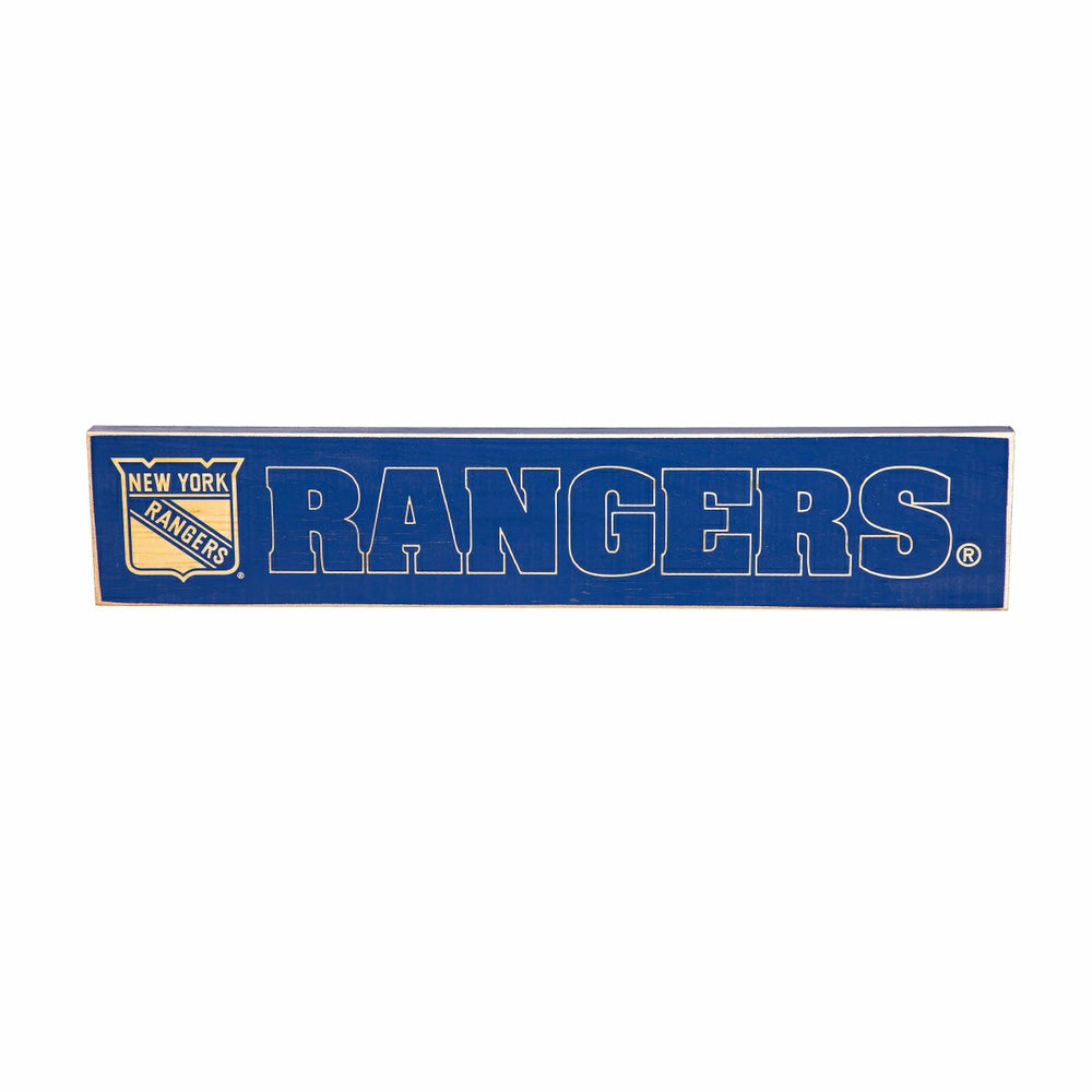 New York Rangers Engraved Wood Sign, 3.5" x 18" - NHL Home