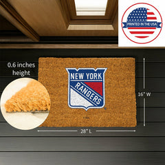 Coir Mat, 16"x28", New York Rangers - NHL