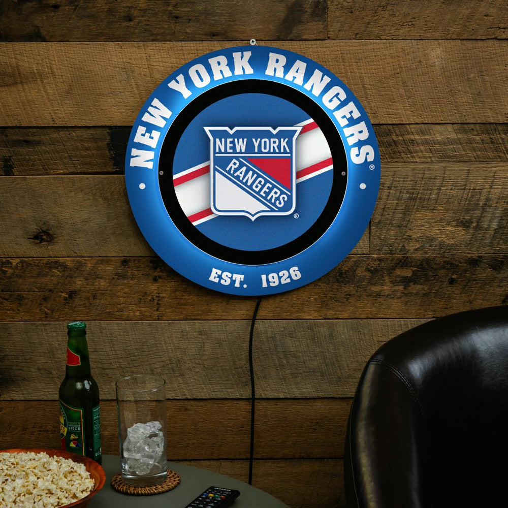 New York Rangers, Metal Lite, Round - NHL
