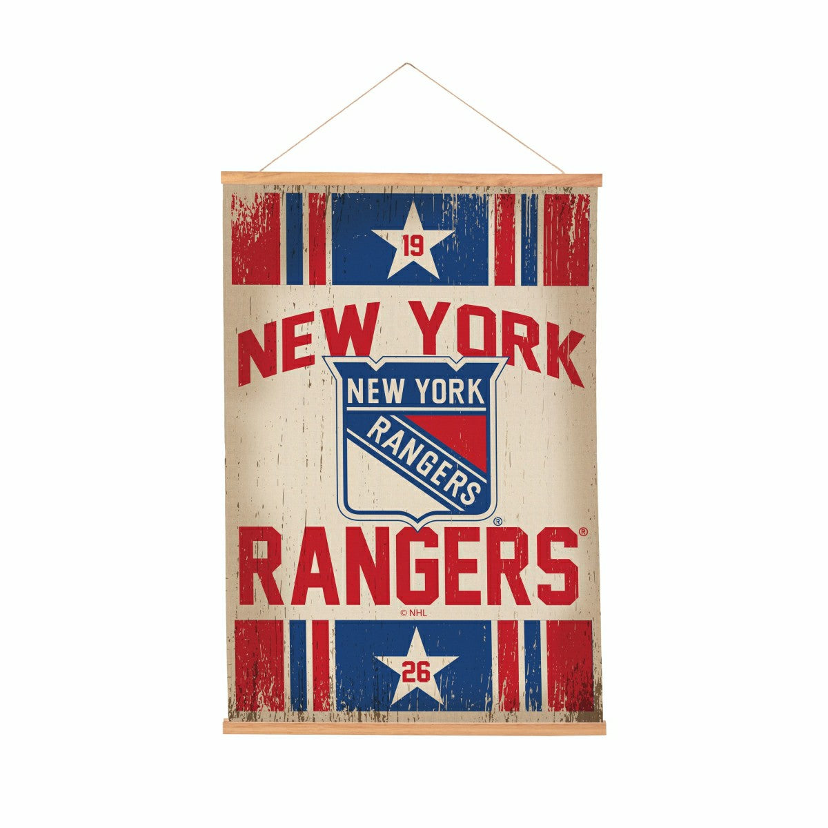 New York Rangers, Canvas Wall Tapestry, Medium, 36x24 - NHL Home
