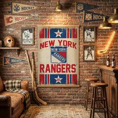 New York Rangers, Canvas Wall Tapestry, Large, 54x36 - NHL Home