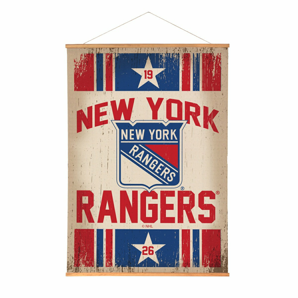 New York Rangers, Canvas Wall Tapestry, Large, 54x36 - NHL Home