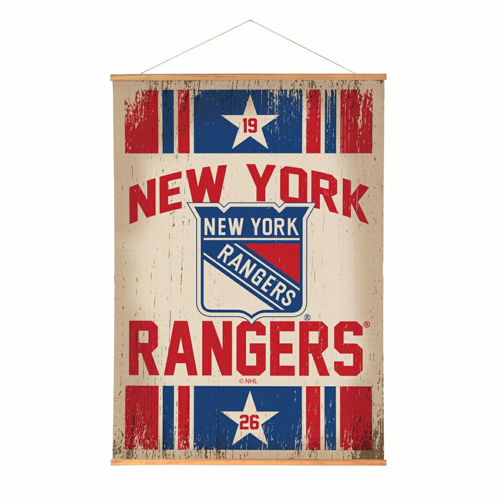 New York Rangers, Canvas Wall Tapestry, Large, 54x36 - NHL Home