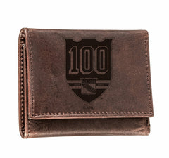 New York Rangers, 100 Anniversary Wallet, Tri-fold, Brown - NHL Home