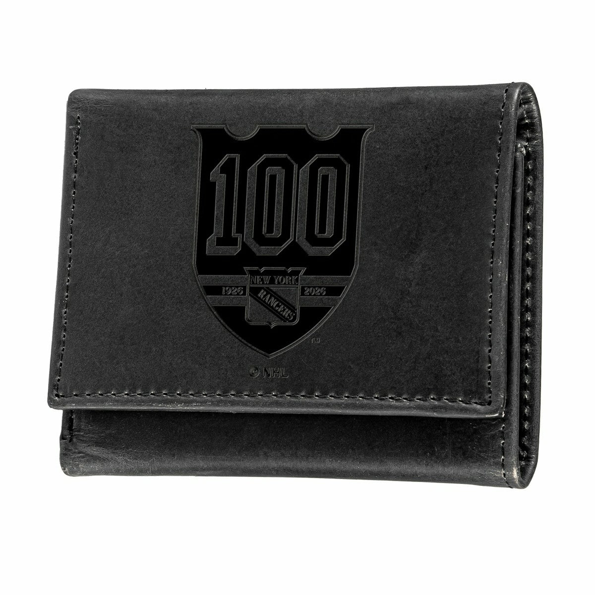 New York Rangers, 100 Anniversary Wallet, Tri-fold, Black - NHL Home