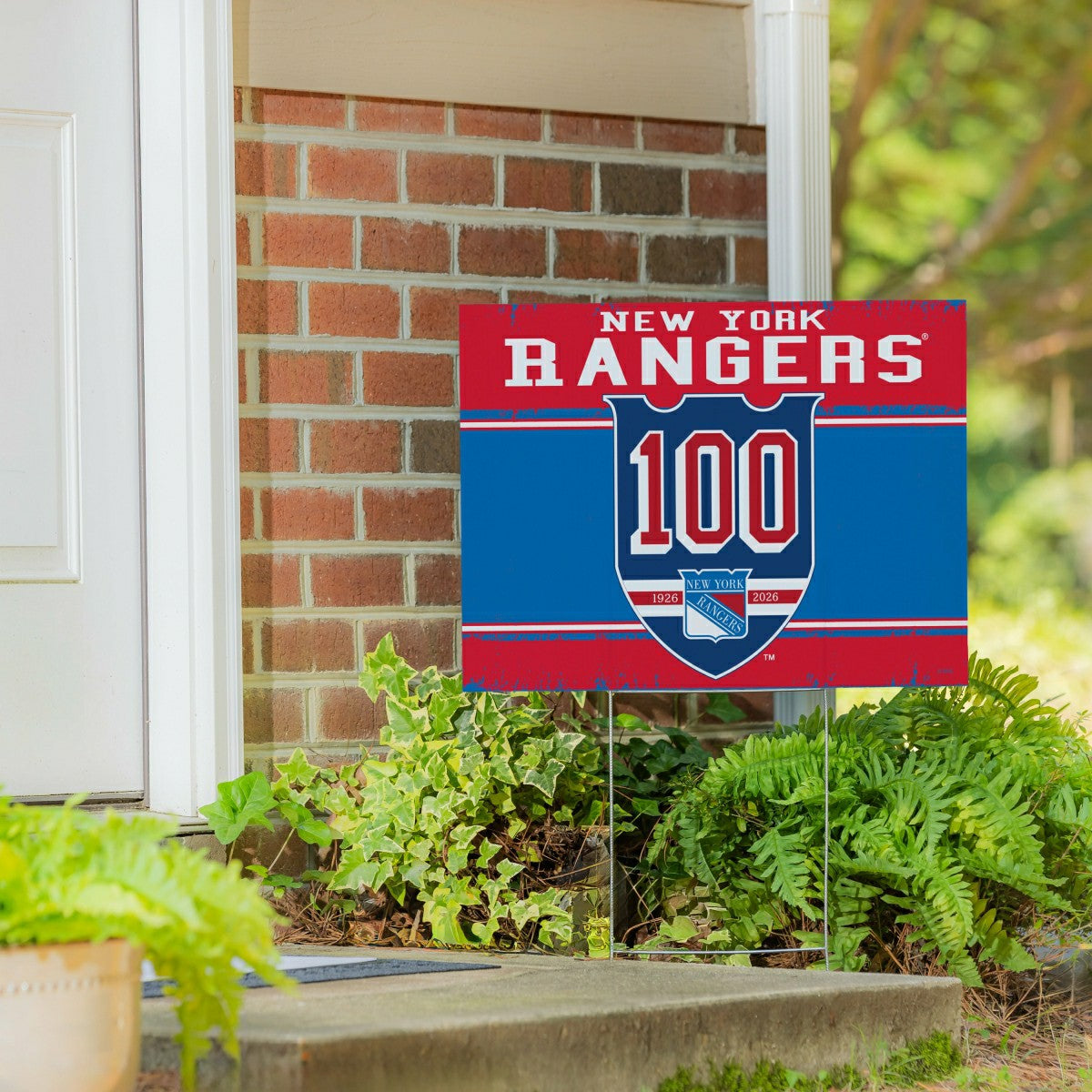 New York Rangers, 100 Anniversary Cororplast Yard Sign - NHL Home