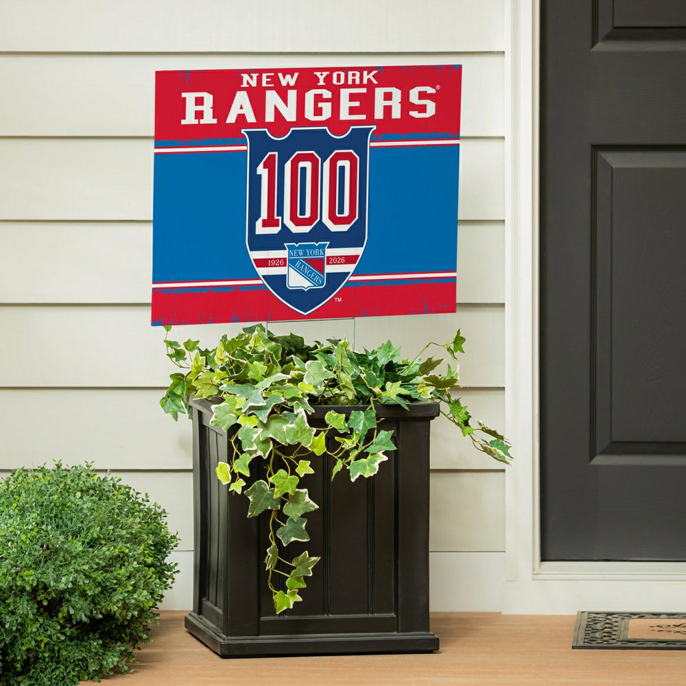 New York Rangers, 100 Anniversary Cororplast Yard Sign - NHL Home