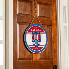 New York Rangers,100 Anniversary Round Door Decor with Hanging Rope, 1 - NHL Home