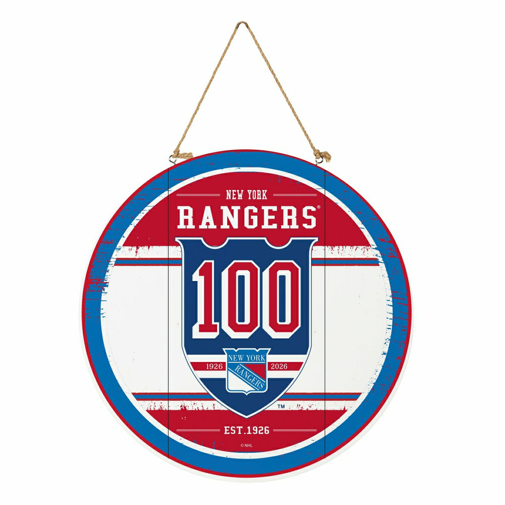 New York Rangers,100 Anniversary Round Door Decor with Hanging Rope, 1 - NHL Home