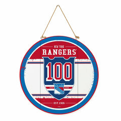 New York Rangers,100 Anniversary Round Door Decor with Hanging Rope, 1 - NHL Home