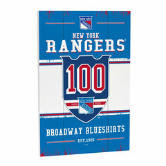 New York Rangers,100 Anniversary Wood Wall Sign, 16x24 - NHL Home