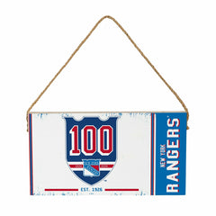 New York Rangers,100 Anniversary Wood Wall Sign, 6x11 - NHL Home
