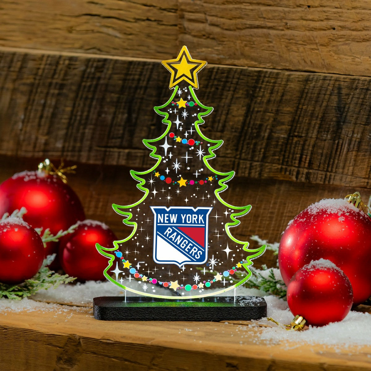 New York Rangers Hockey Holiday Tree Desklite LED Decor - NHL Home
