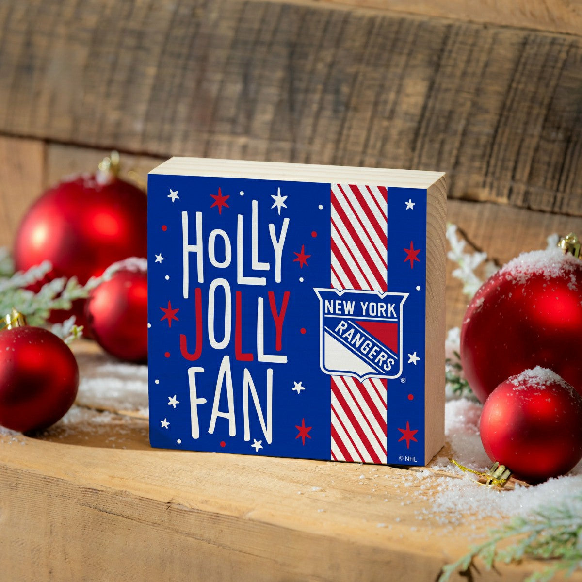 New York Rangers Block, Holiday, 6x6 - NHL Home