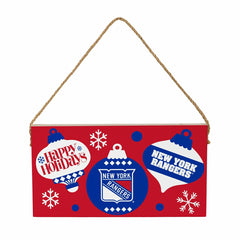 New York Rangers Holiday Wood Wall Sign, 6x11 - NHL Home